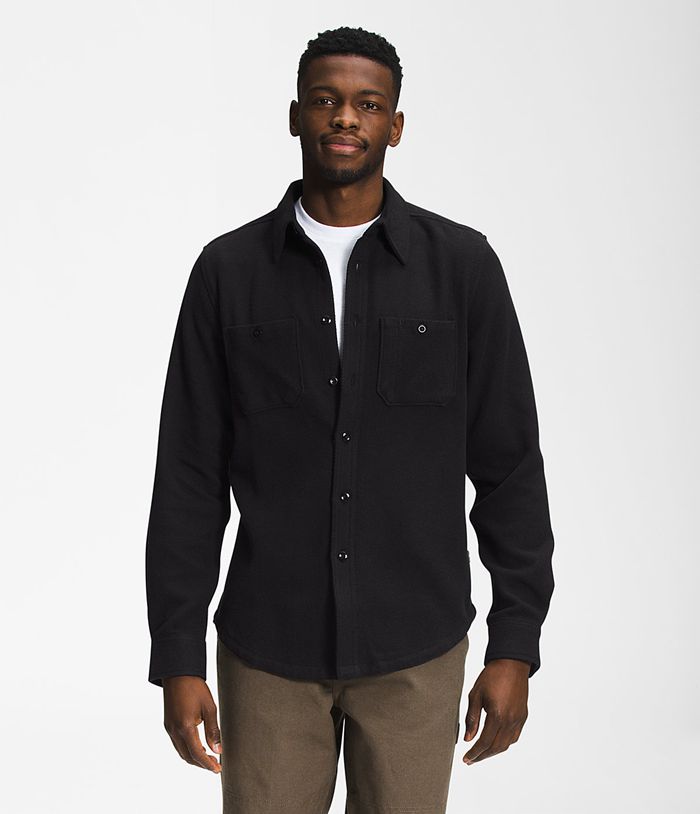 The North Face Mens Shirt Valley Twill Flannel 027EIATYD - Black